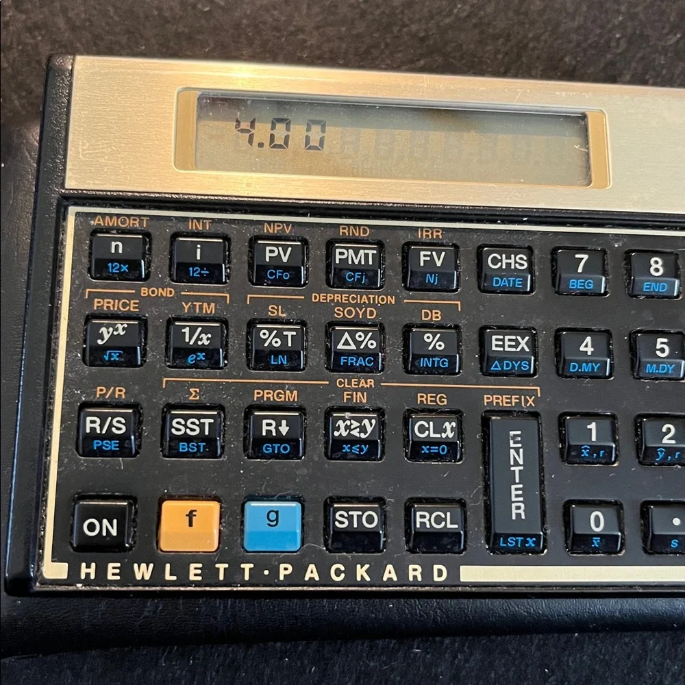 Vintage HP 12C Calculator - Black and Gold